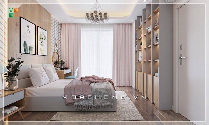 Thiết kế không gian phòng ngủ chung cư, nhà phố, biệt thự đẹp hiện đại có cửa sổ lớn đón ánh nắng tự nhiên khí trời thông thoáng.