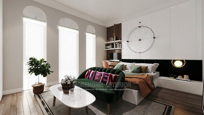 Mẫu thiết kế nội thất phòng ngủ để làm nên sự đẹp cho căn hộ chung cư.