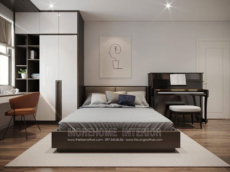 mắt Phòng ngủ chung cư được trang trí theo phong cách hiện đại và đẹp mắt.